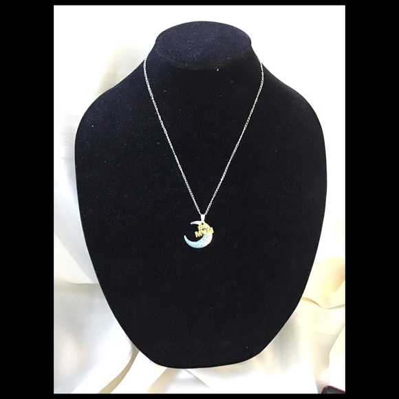 Gold “#1 Mom” & Silver“I Love You To the moon and back” On 925 Silver Chain - Picture 4 of 8